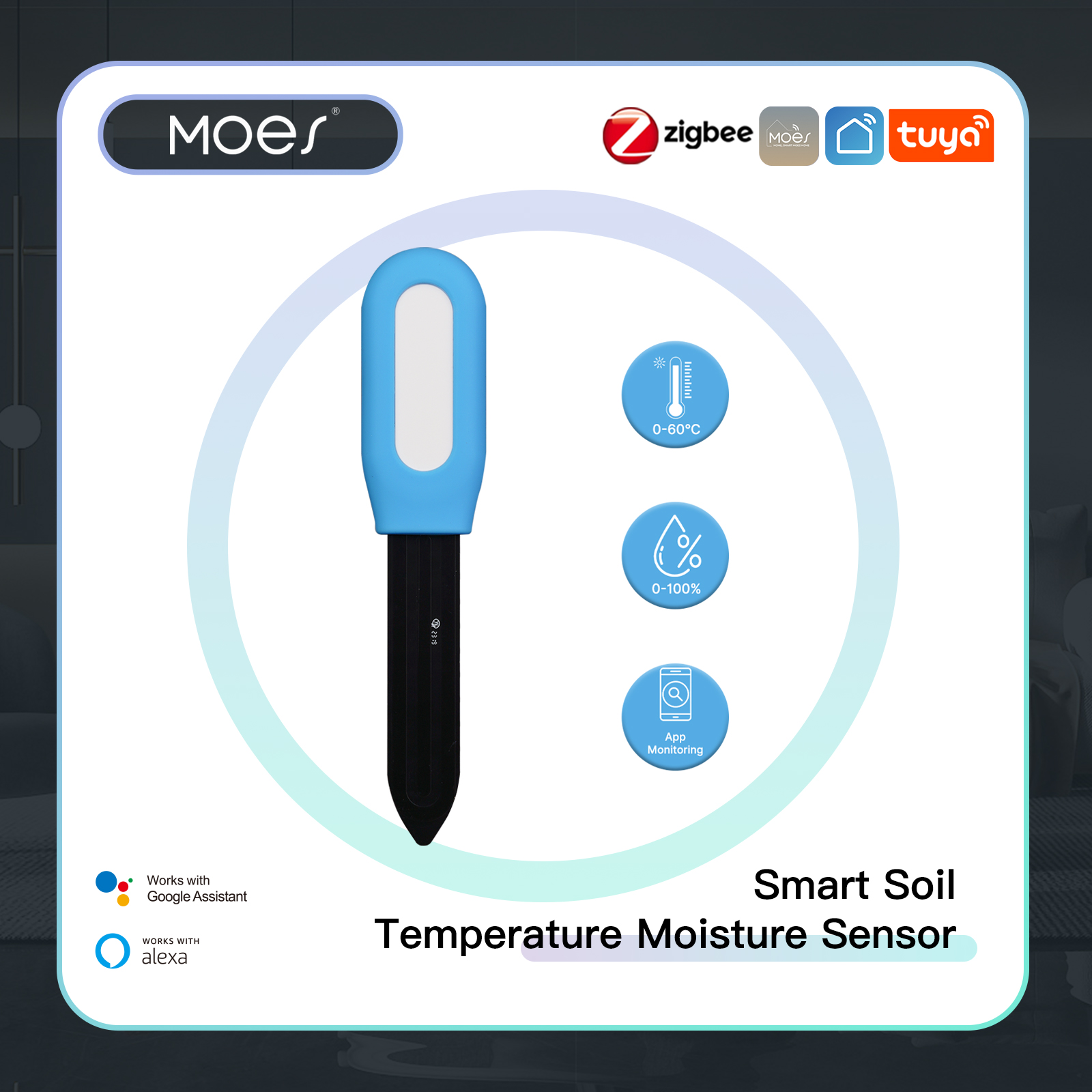 Smart Urban Garden - MOES-medidor inteligente ZigBee de temperatura del