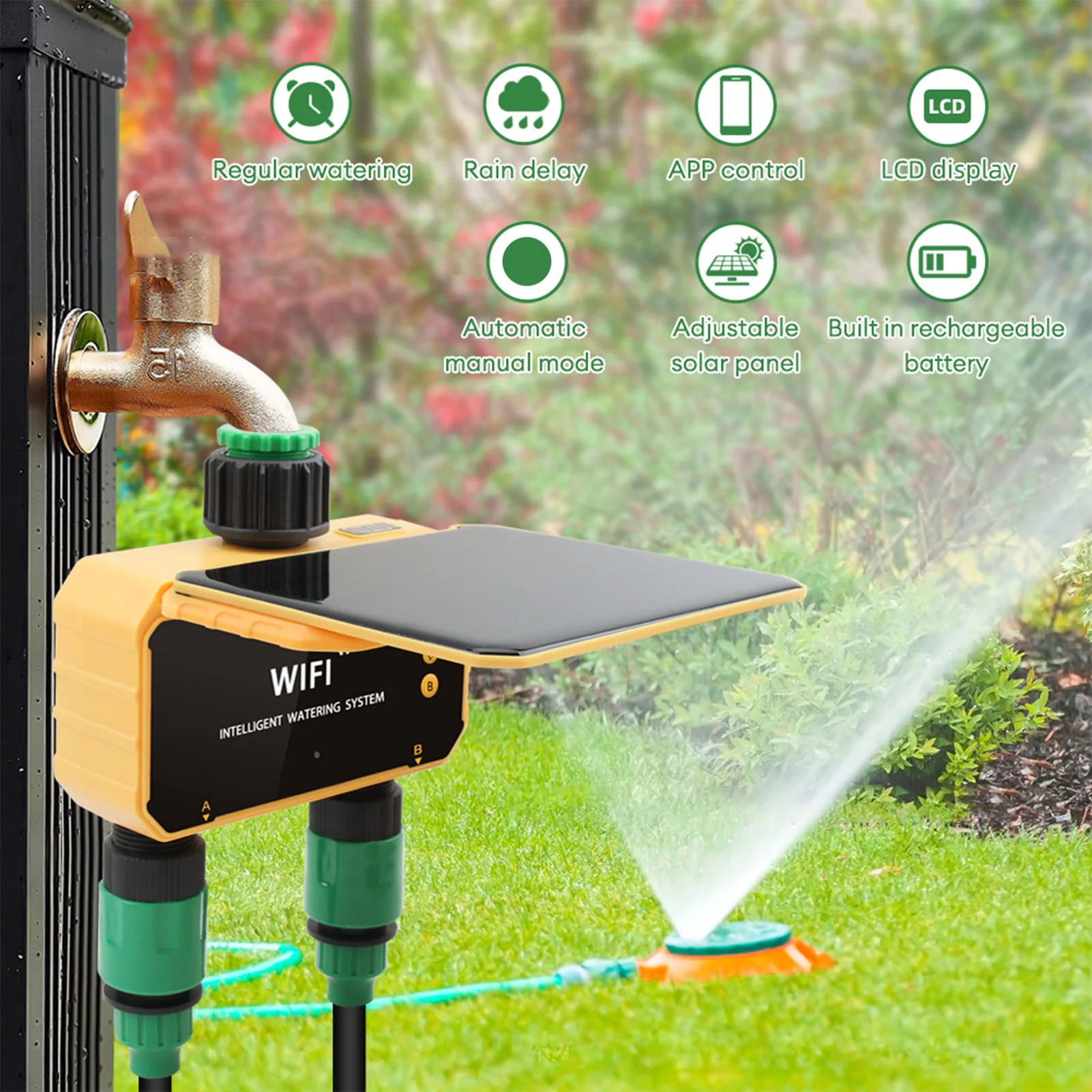 Smart Garden Watering - Temporizador de Riego Inteligente WiFi Solar