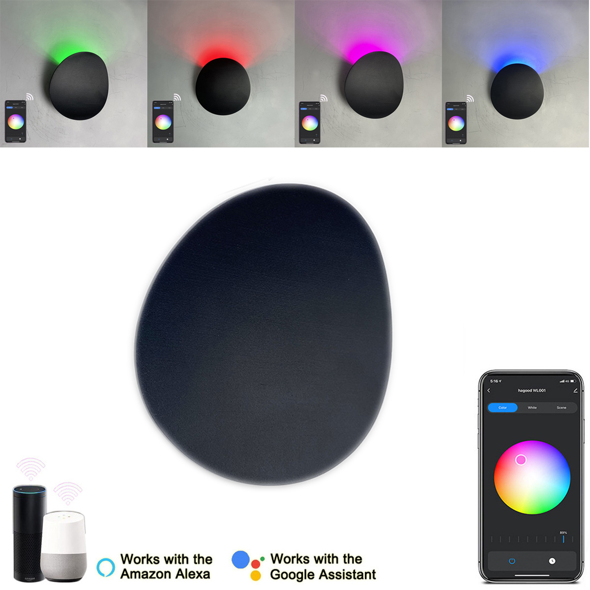 Lámpara LED de pared RGBW de 9 - Smart Garden Rooms reseña y precio